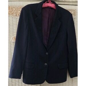 Haberdashery By Personal Blue Womens Blazer Size 14 Vintage Boxy 90s Retro Wool